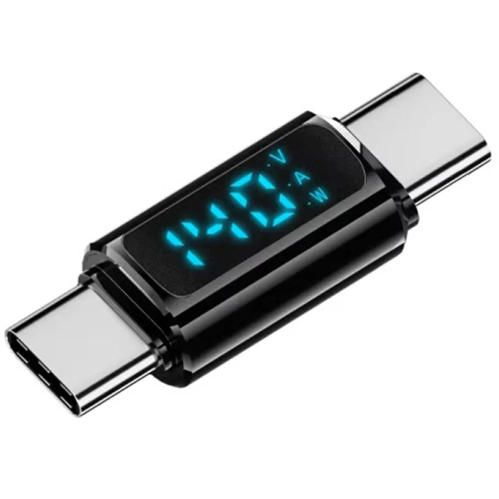Type-C Male to Male 40Gbps PD 140W Digital Display Charging Data Transmission Adapter - Black - 1