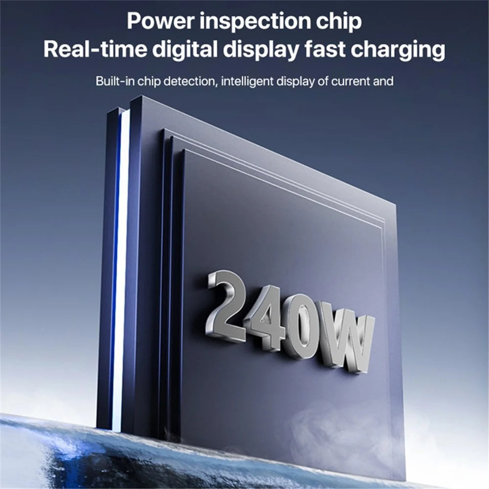 Type-C Male to Type-C Female 240W Digital Display Charging Data Video Transmission Adapter - 7