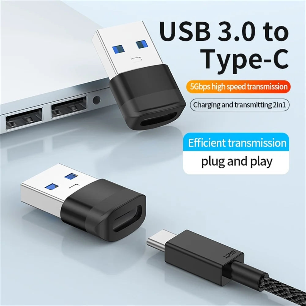 USB 3.0 Male to Type-C Female Converter 5Gbps Data Transmission OTG Adapter - Black - 2