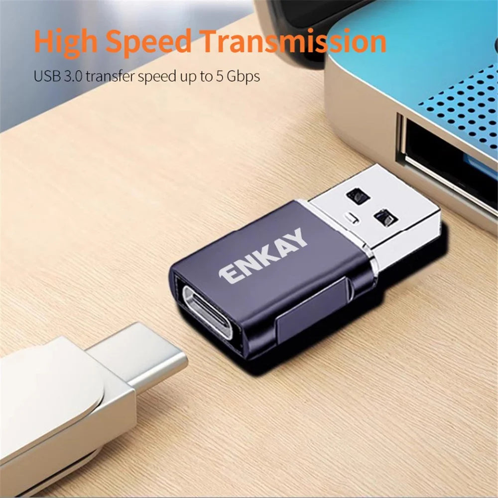 ENKAY HAT PRINCE ENK-AT119 USB 3.0 Male Adapter to Type-C Female Fast Data Transfer Converter - Purple - 3