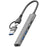 Type-C / USB-A 5-in-1 USB Hub Type-C Charging + Type-C Data + 2xUSB + 3.5mm Headset Jack Adapter - Grey - 1