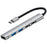5-in-1 USB Hub Type-C to Type-C Charging + Type-C Data + 2 X USB2.0 + 3.5mm Headphone Jack Adapter - Silver - 1