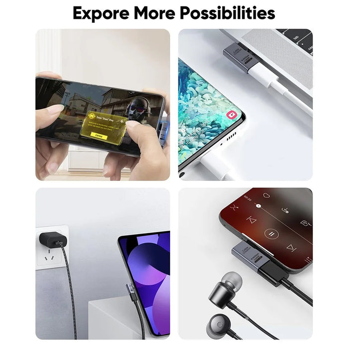 CABLECREATION USB 4.0 Elbow Type-C Male to Type-C Female Converter 240W Fast Charging Adapter - CC1294 - 6