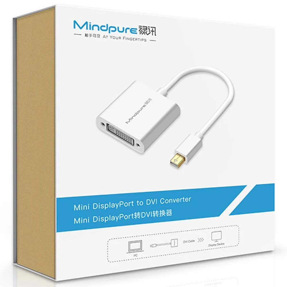 MINDPURE AD020 1080P 60Hz Mini DP to DVI Converter Male to Female Adapter Cable - 4