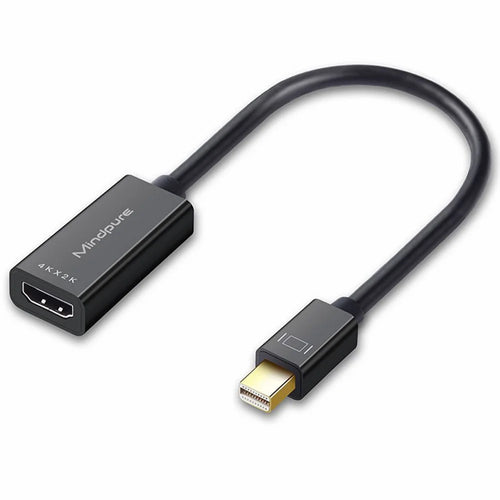 MINDPURE AD007 Plug and Play 4K 30Hz Video Output Mini DP to HD Male to Female Adapter Cable - Black - 1