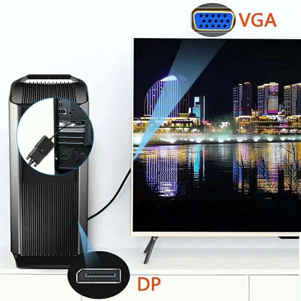 MINDPURE AD005 DP to VGA Adapter DP Male to VGA Female 1080P Converter Dongle - 6