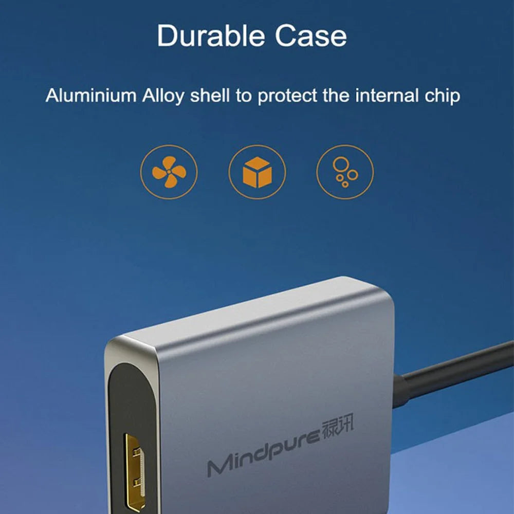 MINDPURE AD014 1920x1080P VGA to HD Male to Female Converter Cable with 3.5mm Audio + Power Port - 3