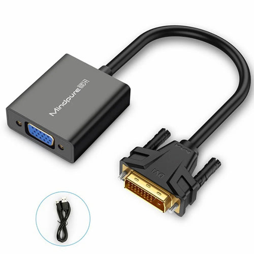 MINDPURE AD013 1920x1080P 60Hz DVI to VGA Male to Female Adapter Cable for Projectors Monitors - 1