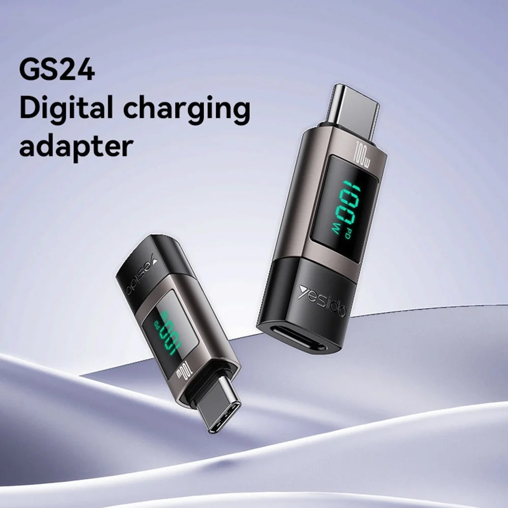 YESIDO GS24 CTOC 100W Fast Charging USB-C Extender Adapter Type-C Male to Female Converter - 2