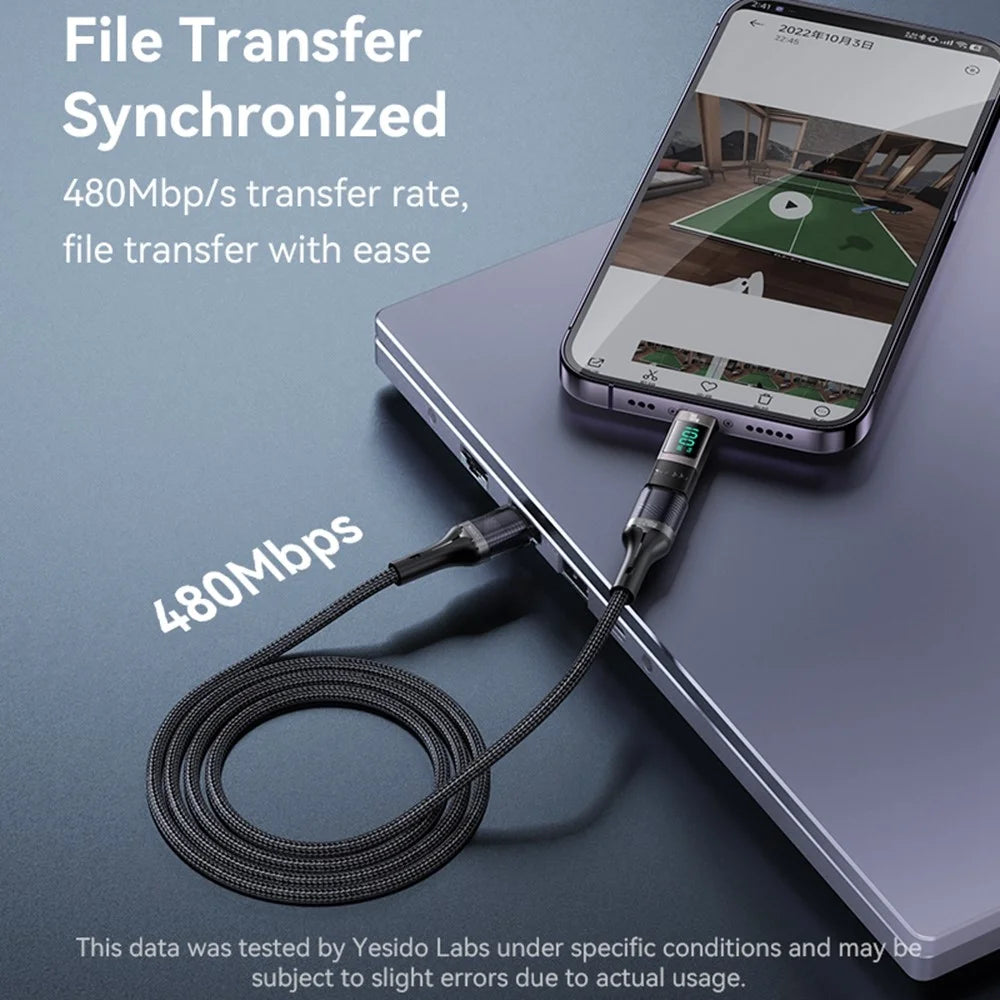 YESIDO GS24 CTOC 100W Fast Charging USB-C Extender Adapter Type-C Male to Female Converter - 5