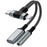 8 Pin / Type-C to Type-C + 3.5mm Audio Converter Nylon Braided Cable Support 10W Fast Charging - Grey - 1