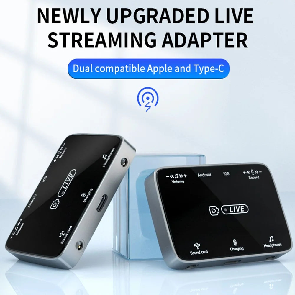 MH319 For 8-Pin iOS / Type-C Android Stereo Live Streaming Converter Sound Card Karaoke Adapter - 2