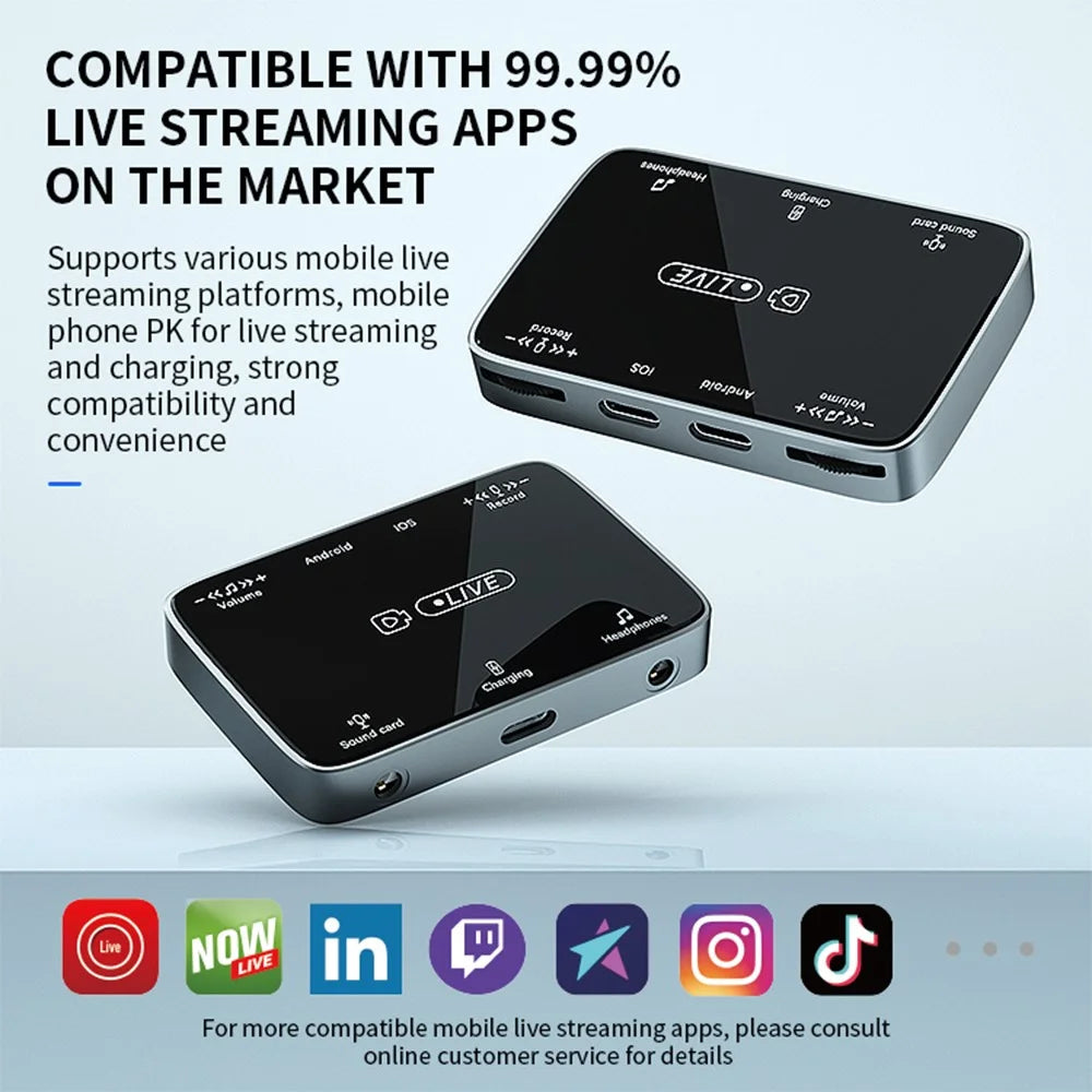 MH319 For 8-Pin iOS / Type-C Android Stereo Live Streaming Converter Sound Card Karaoke Adapter - 6