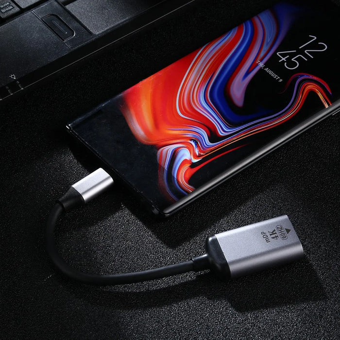 Type C to Mini DP Adapter 4K 60Hz Cable for MacBook Samsung Galaxy S10 Huawei Mate P20 Pro - 6