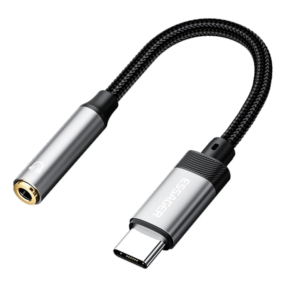 ESSAGER Type-C Male to 3.5mm Female Headphone Connection Audio Adapter Cable - 1