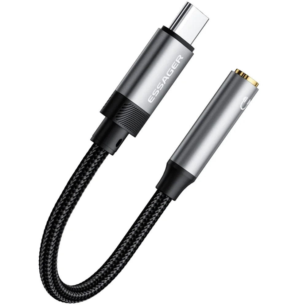 ESSAGER Type-C Male to 3.5mm Female Headphone Connection Audio Adapter Cable - 3