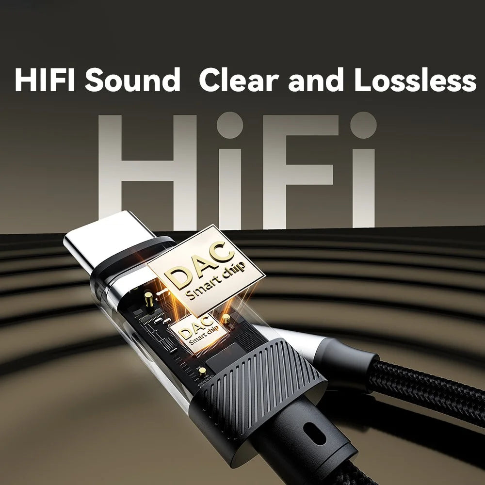 ESSAGER Type-C Male to 3.5mm Female Headphone Connection Audio Adapter Cable - 7