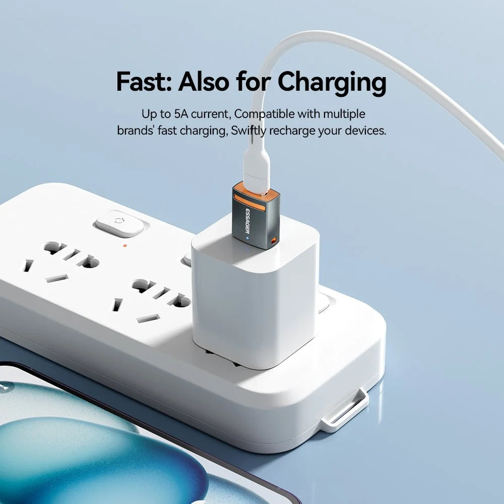 ESSAGER Type-C Female to USB Male Adapter Aluminum Alloy OTG Connector - 5