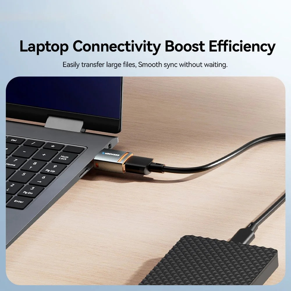 ESSAGER USB Female to Type-C Male Adapter Aluminum Alloy OTG Connector - 6