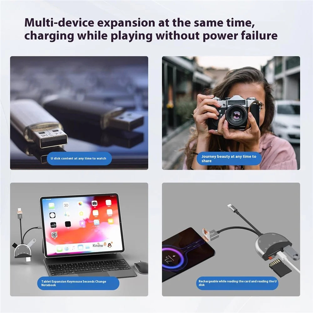 NK1052TL Pro 3-in-1 USB + Type-C + iP to SD / TF Card Reader Data Transfer Adapter for Phones Tablets Computers - 5