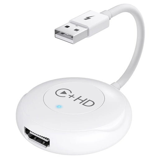 020-6-1 USB Plug Carplay Adapter with HD Female Port Wireless Multimedia Player for iPhone - White - 1