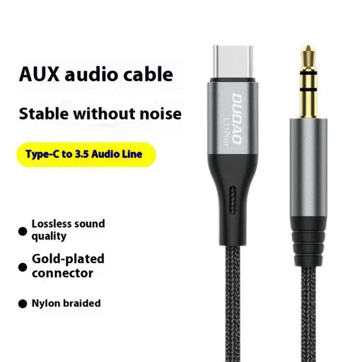 DUDAO L11ProT 1m Type-C to 3.5mm Audio Cable Aluminum Alloy+Nylon Braiding AUX Cord - 2