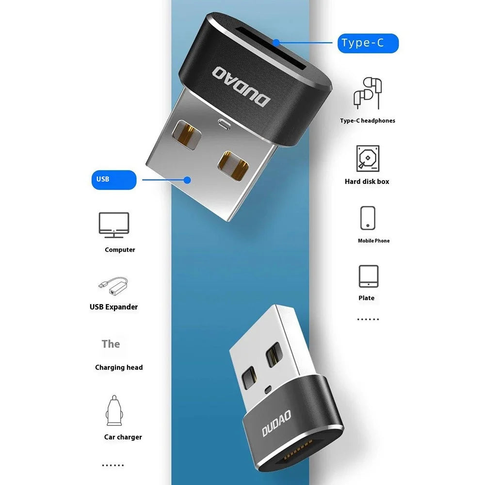 DUDAO L16AC For iPhone 15 USB Male to USB-C Female Adapter Charging Data Transfer OTG Converter - 3