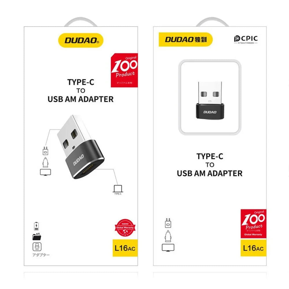 DUDAO L16AC For iPhone 15 USB Male to USB-C Female Adapter Charging Data Transfer OTG Converter - 7