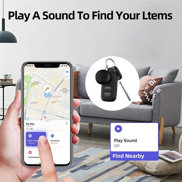 F08 Smart Tracker Round Shape Item Anti-Lost Mini Global Finder for iOS Only - Black - 7