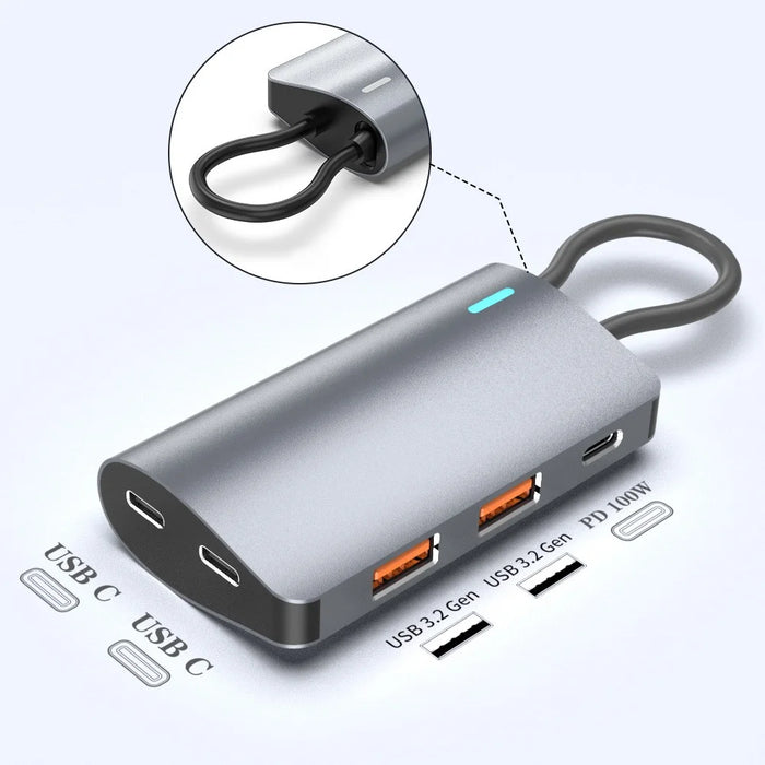 2395-2A2C32 5-in-1 10Gbps Expansion Dock Type-C to 2xUSB3.2 + 2xUSB-C + PD 100W Hub Converter - 2
