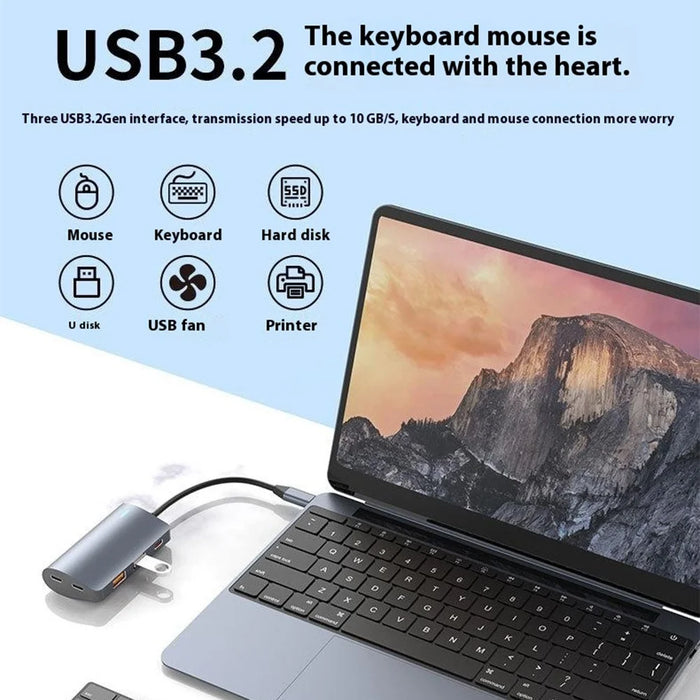2395-2A2C32 5-in-1 10Gbps Expansion Dock Type-C to 2xUSB3.2 + 2xUSB-C + PD 100W Hub Converter - 4