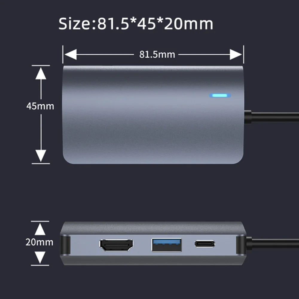 2395-07 USB-C Hub 7-Port Docking Station with 4K HD, 100W PD, USB 3.0, RJ45, SD / TF Card Reader - 7