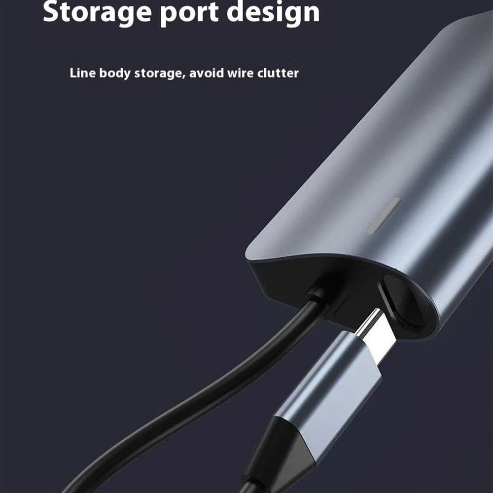 2395-05 5-in-1 USB-C Hub Aluminum Alloy Docking Station with 3 USB 3.0 + SD / TF Card Reader - Grey - 6