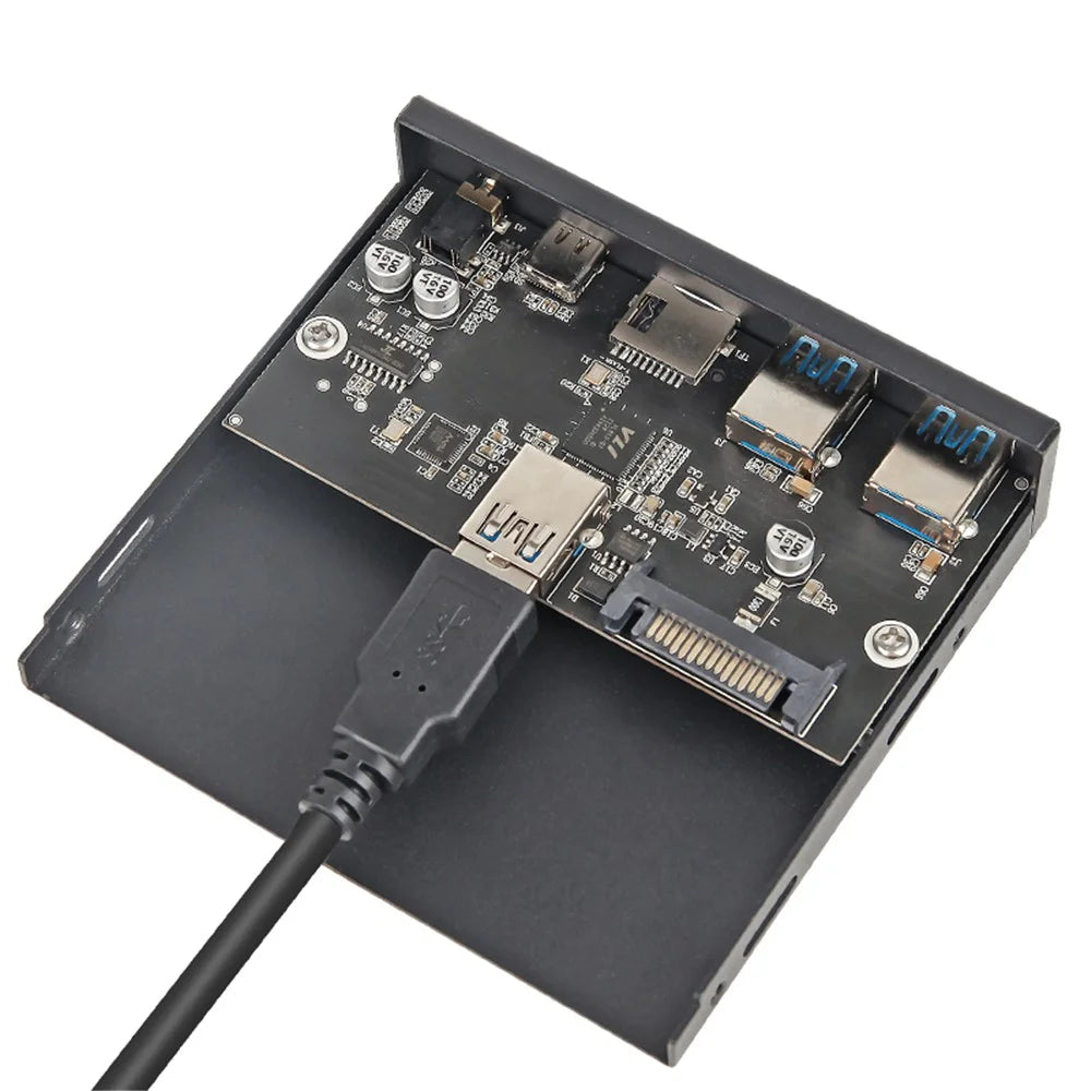 Y29 3.5-inch Front Bay Expansion Dock 2xUSB3.0 + TF / SD Card Slot + Type-C + Audio Jack Expansion Panel - 2