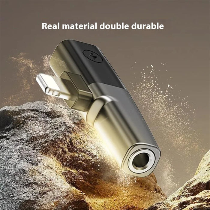 DAC Chip 8-Pin to 3.5mm Audio + Type-C Charging Port Adapter for iPhone - Grey - 4