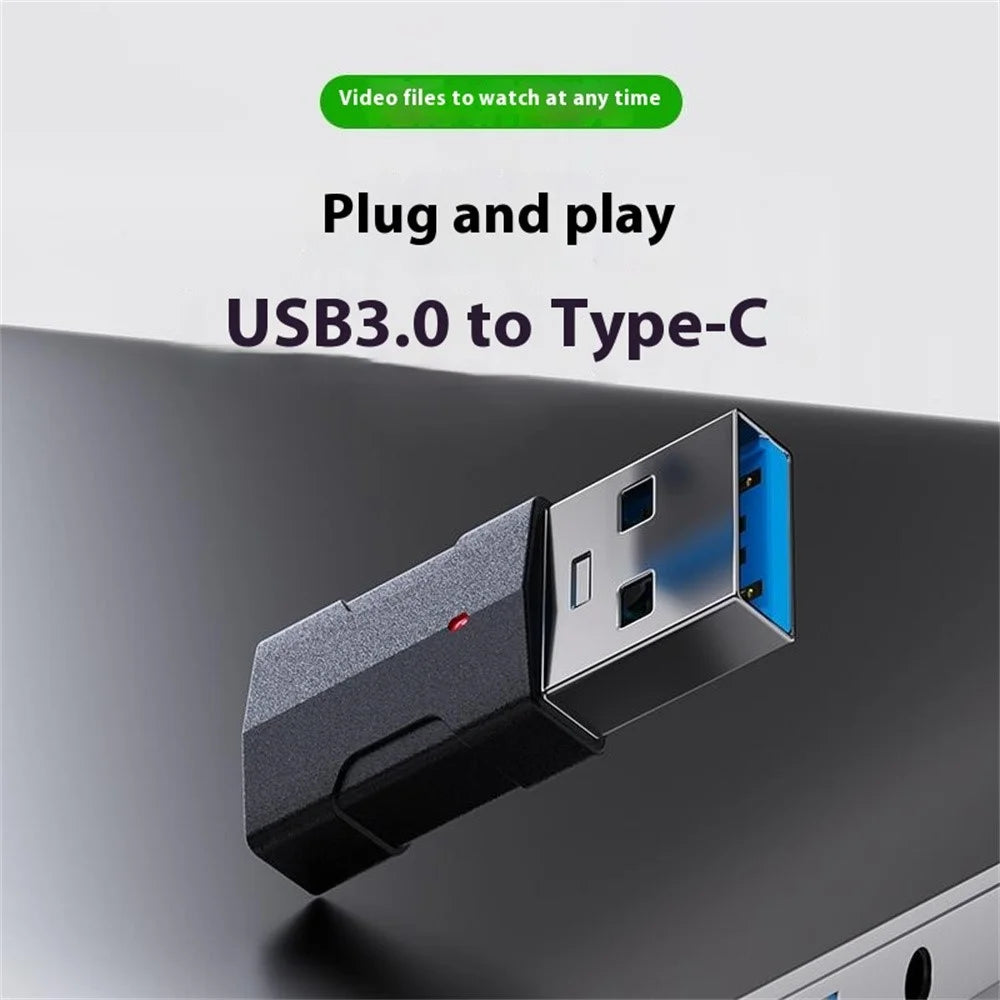 USB 3.0 to Type C 3.1 Adapter 10Gbps High Speed Data Transfer Charging Adapter - Black - 4