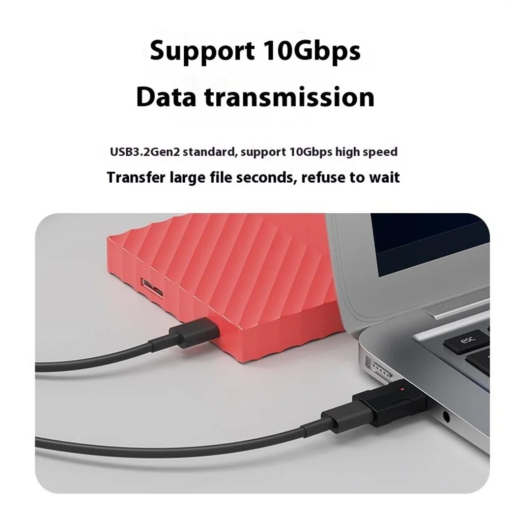 USB 3.0 to Type C 3.1 Adapter 10Gbps High Speed Data Transfer Charging Adapter - Black - 6