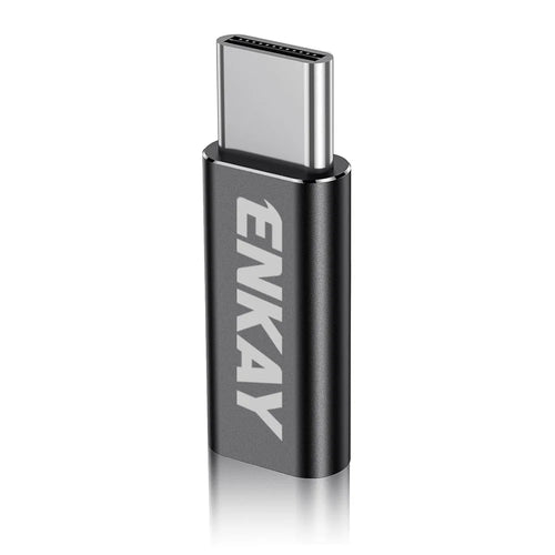 ENKAY For Universal  Aluminium Alloy 8Pin to Type-C Adapter iP to USB-C Converter for iPhone 15 / 16 Series - Black - 1
