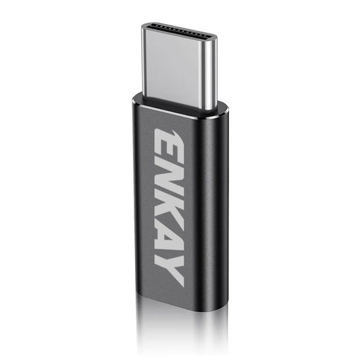ENKAY For Universal  Aluminium Alloy 8Pin to Type-C Adapter iP to USB-C Converter for iPhone 15 / 16 Series - Black - 1