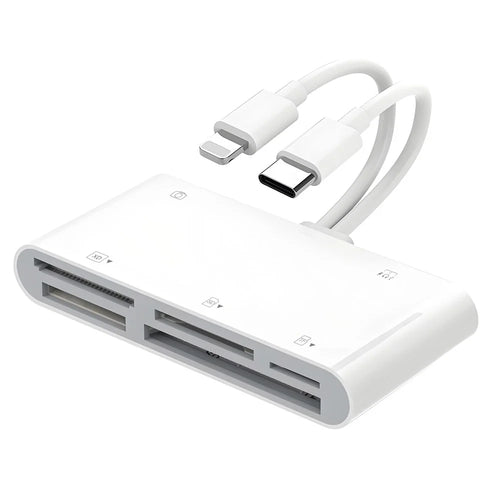 901pro 8Pin + Type-C 7 in 1 Card Reader CF TF SD XD MS Card U-Disk Type-C Earphones Adapter - 1