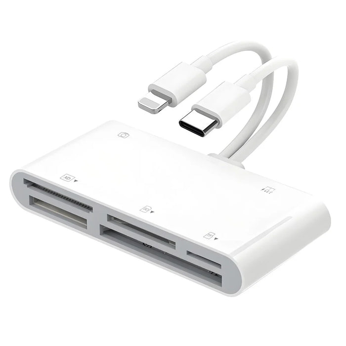 901pro 8Pin + Type-C 7 in 1 Card Reader CF TF SD XD MS Card U-Disk Type-C Earphones Adapter - 1