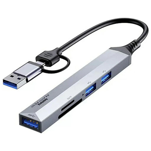 REMAX RU-U7 5 In 1 USB Hub Type-C Aluminum Alloy Multi-Port Adapter Splitter - 1