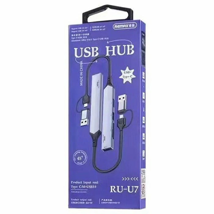 REMAX RU-U7 5 In 1 USB Hub Type-C Aluminum Alloy Multi-Port Adapter Splitter - 3