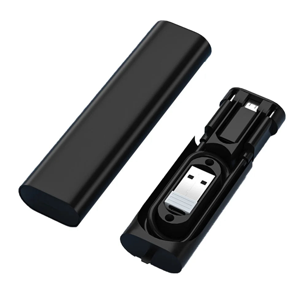 5 in 1 Multi Adapter Storage Box 60W 3A Type-C Fast Charging Cable Micro  /  8Pin  /  USB Adapter Set - Black - 1