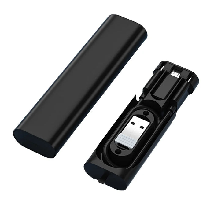 5 in 1 Multi Adapter Storage Box 60W 3A Type-C Fast Charging Cable Micro  /  8Pin  /  USB Adapter Set - Black - 1