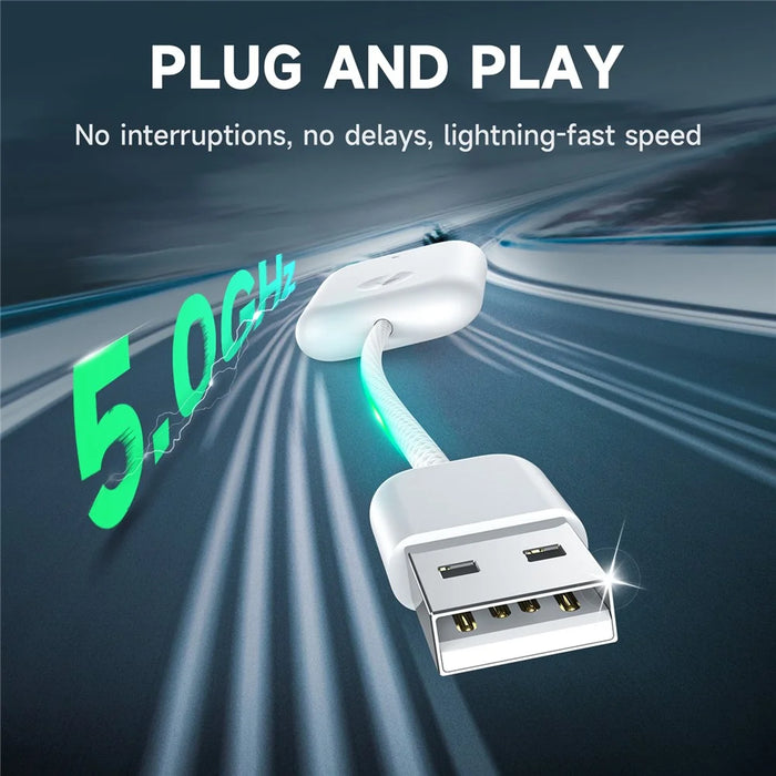 643 Car Wireless Android Auto Adapter for Android Phones Upgrade Wired to Wireless - White - 4