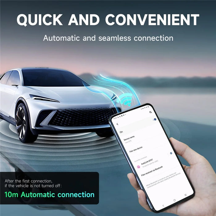 643 Car Wireless Android Auto Adapter for Android Phones Upgrade Wired to Wireless - White - 5