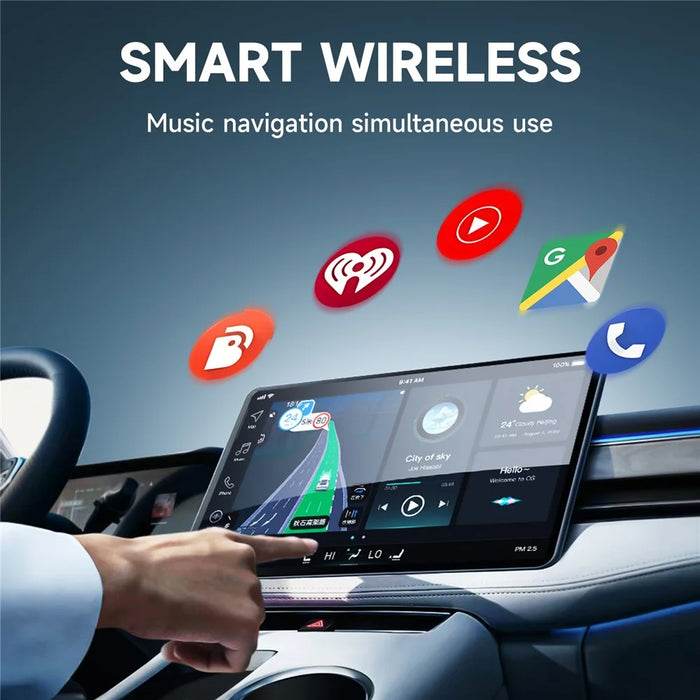 643 Car Wireless Android Auto Adapter for Android Phones Upgrade Wired to Wireless - White - 6