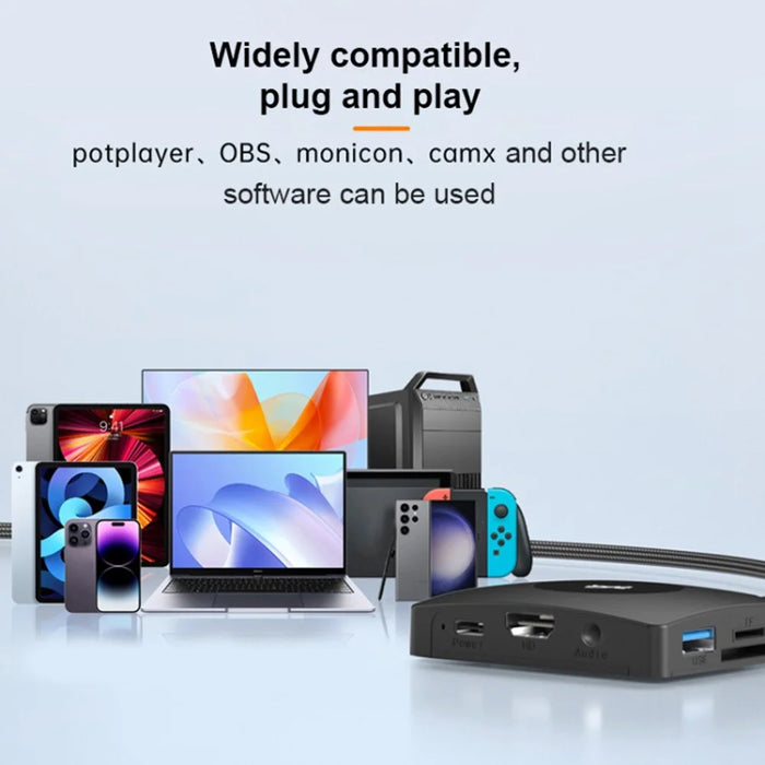 YCE-Z70A Type-C to USB3.0 3.5mm PD 3.0 Charging Hub HD Video Capture Card SD TF Card Reader - 4