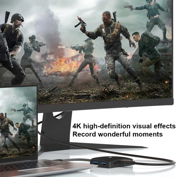 YCE-Z70A Type-C to USB3.0 3.5mm PD 3.0 Charging Hub HD Video Capture Card SD TF Card Reader - 6
